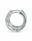 Aros Argollas Diamantes en riel 0,17 ct plata