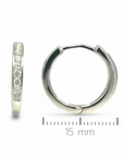 Aros Argollas Diamantes en riel 0,25 ct Oro blanco