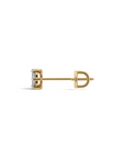 Aros stud diamantes 0,25 ct Flor plata enchapada