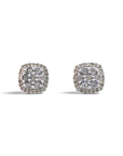 Aros stud cluster curvo de Sophia Schneider Joyas en plata 925 con diamantes corte brillante de 0,25 ct