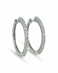 Aros Argollas Diamantes 0,125 ct 2,5 cm Plata