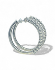 Aros Argollas Diamantes 0,125 ct 2,5 cm Plata