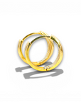 Aros argollas volumen orgánico 15 mm oro 18K