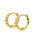 Aros argollas bolitas 14 mm oro 18K