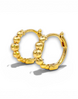 Aros argollas bolitas 14 mm oro 18K