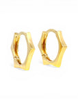 Aros argollas perfil irregular 16 mm oro 18K