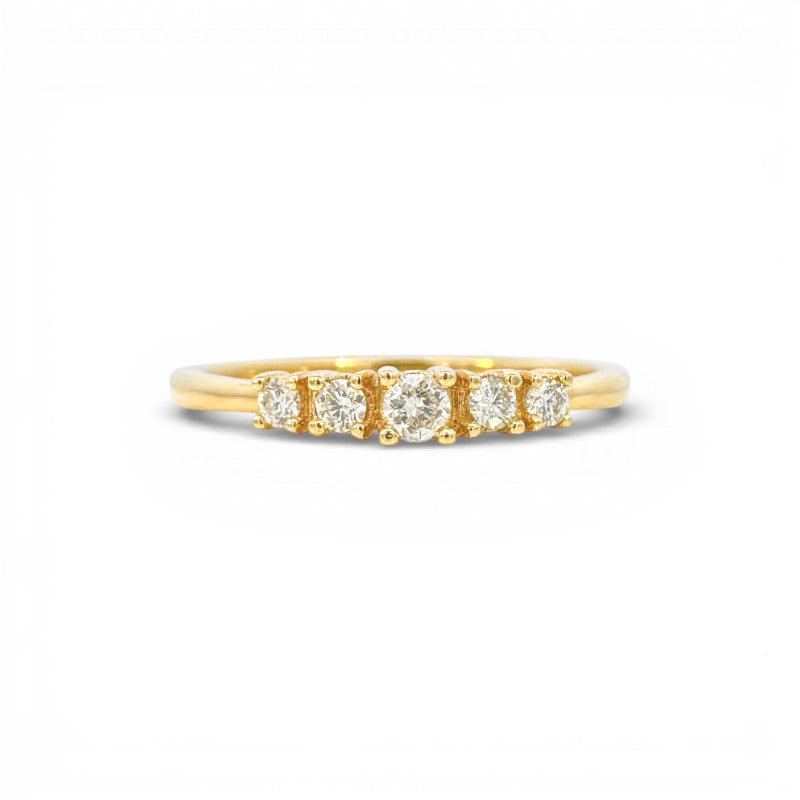 Anillo Quintillo Diamantes Corte Brillante Oro 18K