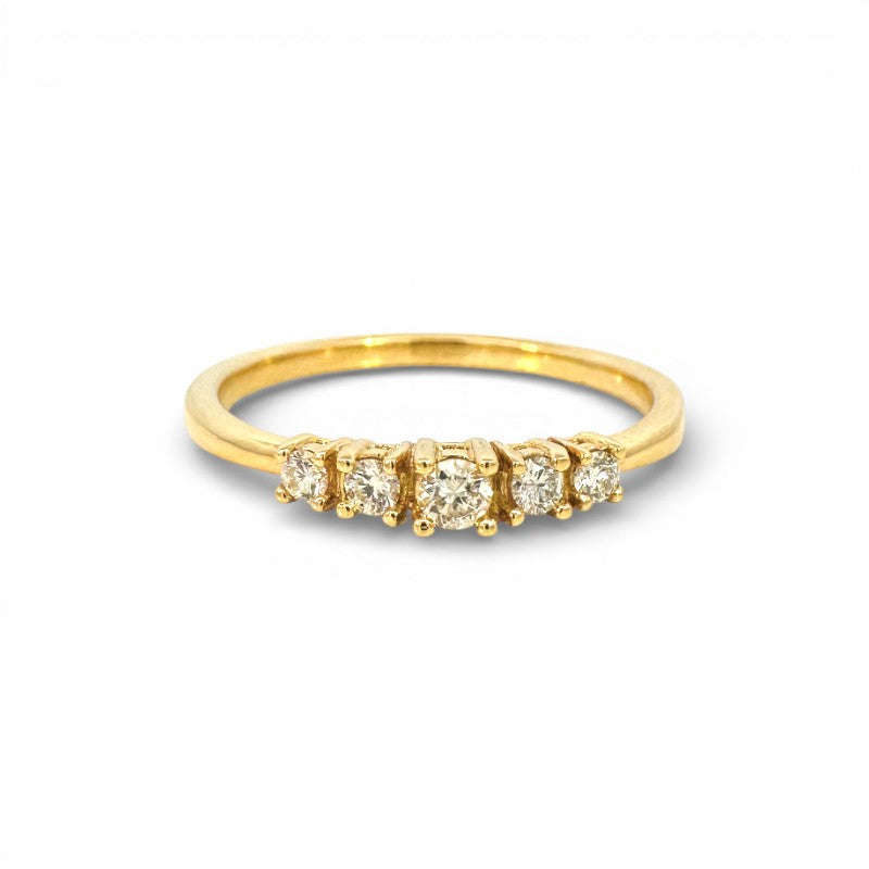 Anillo Quintillo Diamantes Corte Brillante Oro 18K