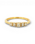 Anillo Quintillo Diamantes corte brillante oro 18K