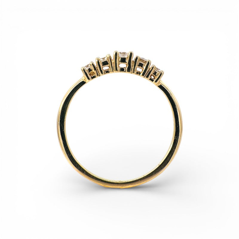 Anillo Quintillo Diamantes Corte Brillante Oro 18K