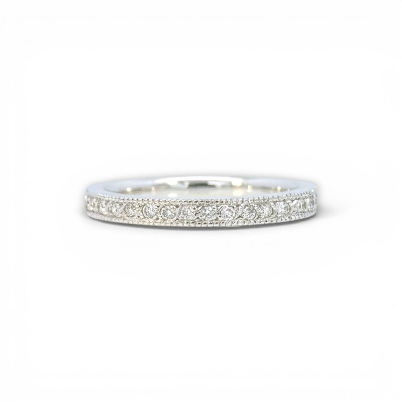 Anillo Sinfín Diamantes en Riel Oro Blanco 18K