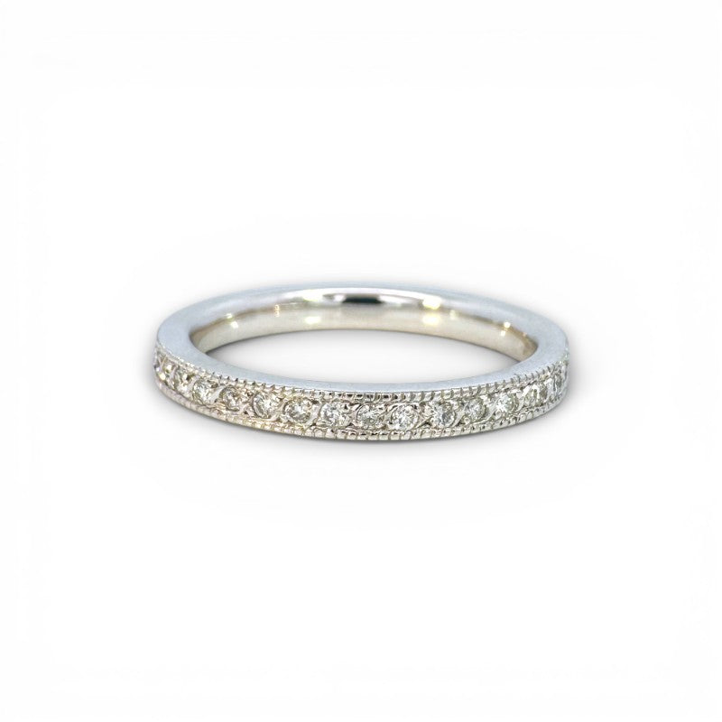 Anillo Sinfín Diamantes en Riel Oro Blanco 18K