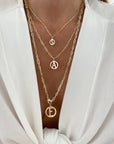 Collar de eslabones mini con medalla grande letra"M"