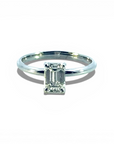 Anillo solitario Diamante Lab Corte Esmeralda 1,02 Ct Oro blanco 18K