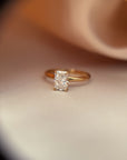 Anillo Solitario Diamante Lab Radiant Cut Oro 18K