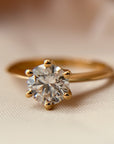Anillo Solitario Diamante Lab Brillante 1 Ct Oro 18K
