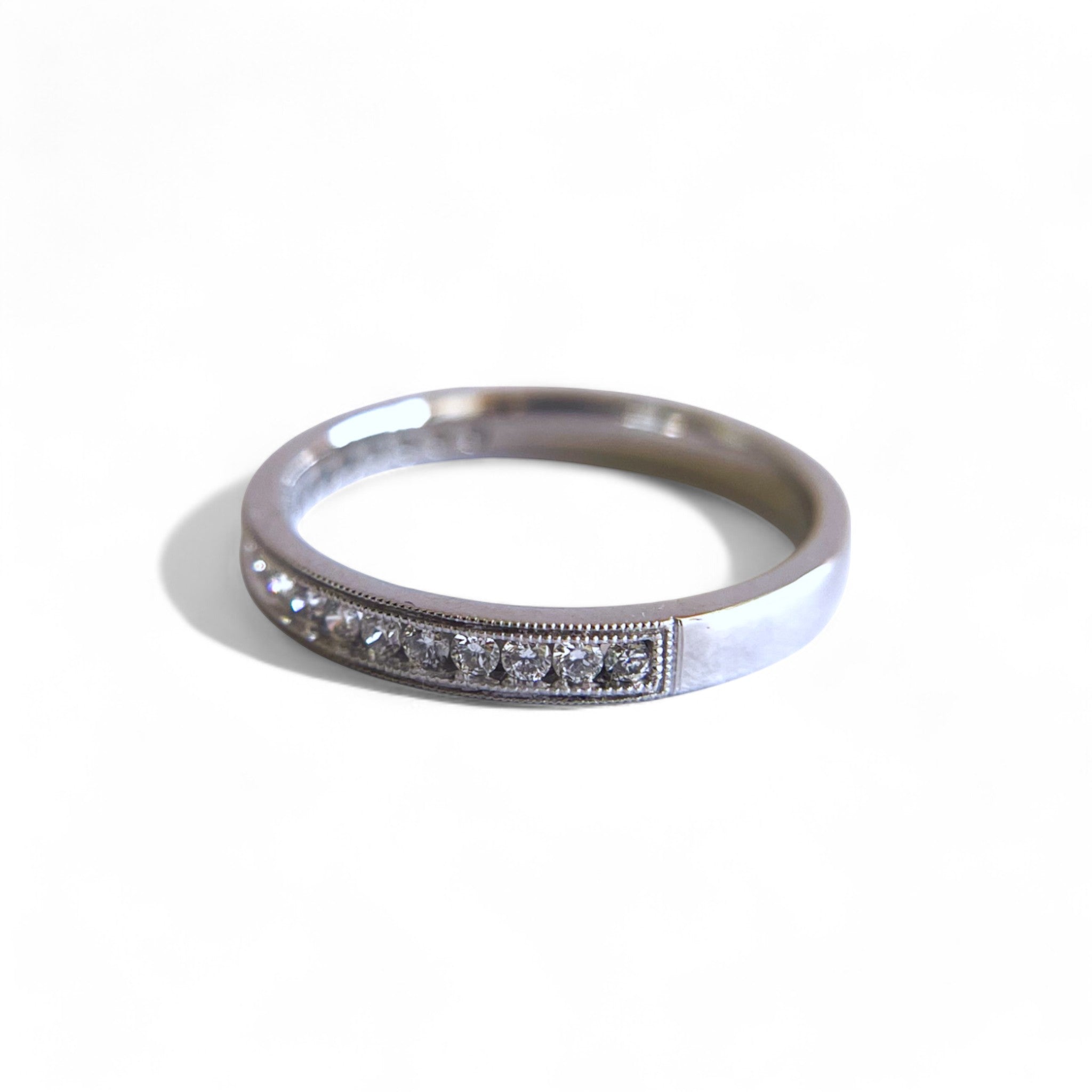A pedido - Anillo Cintillo Brillantes Riel ruleteado