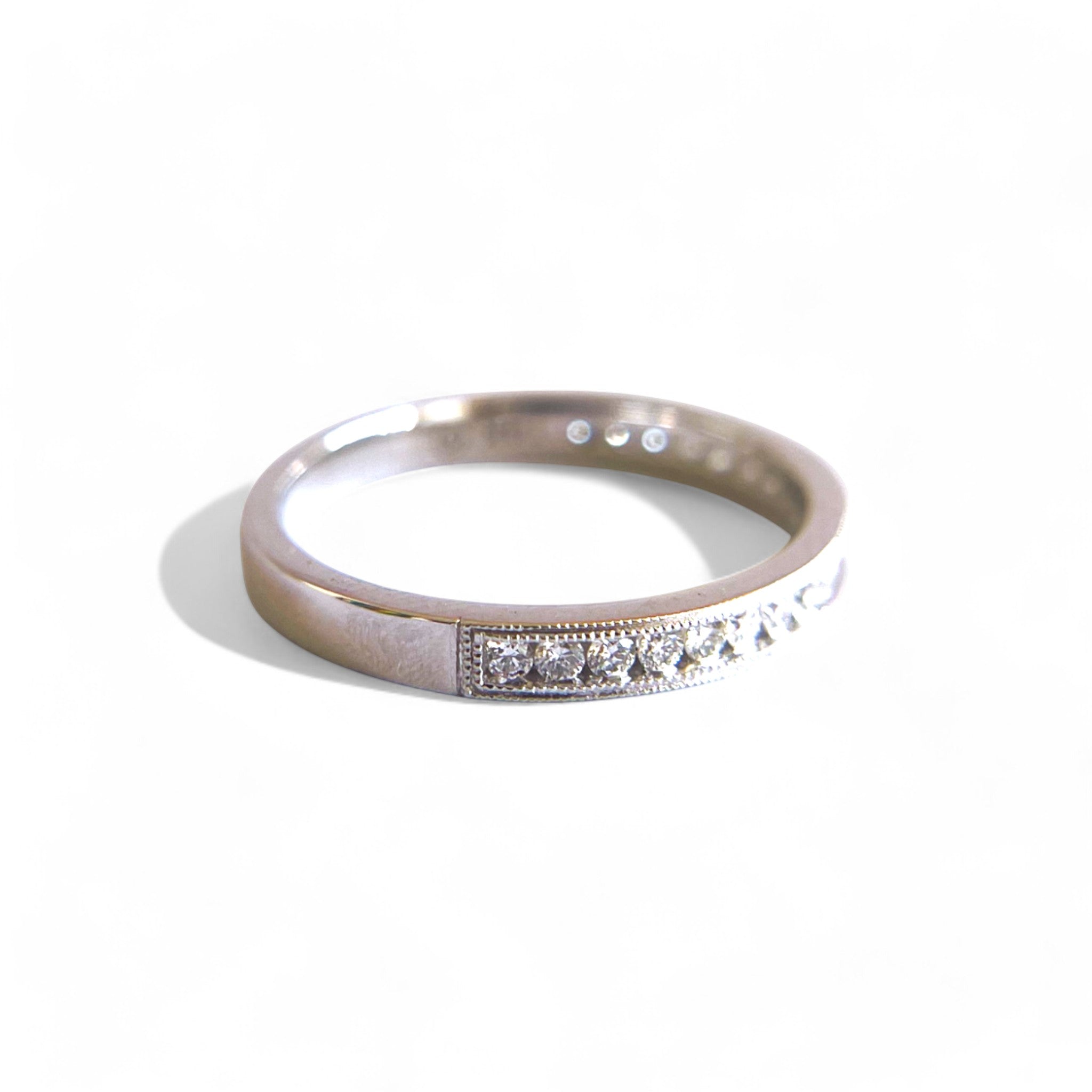 A pedido - Anillo Cintillo Brillantes Riel ruleteado