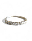 Anillo Cintillo Brillantes y Princess Oro 14K