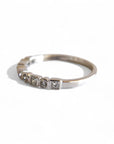 Anillo Cintillo Brillantes y Princess Oro 14K