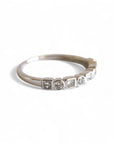 Anillo Cintillo Brillantes y Princess Oro 14K