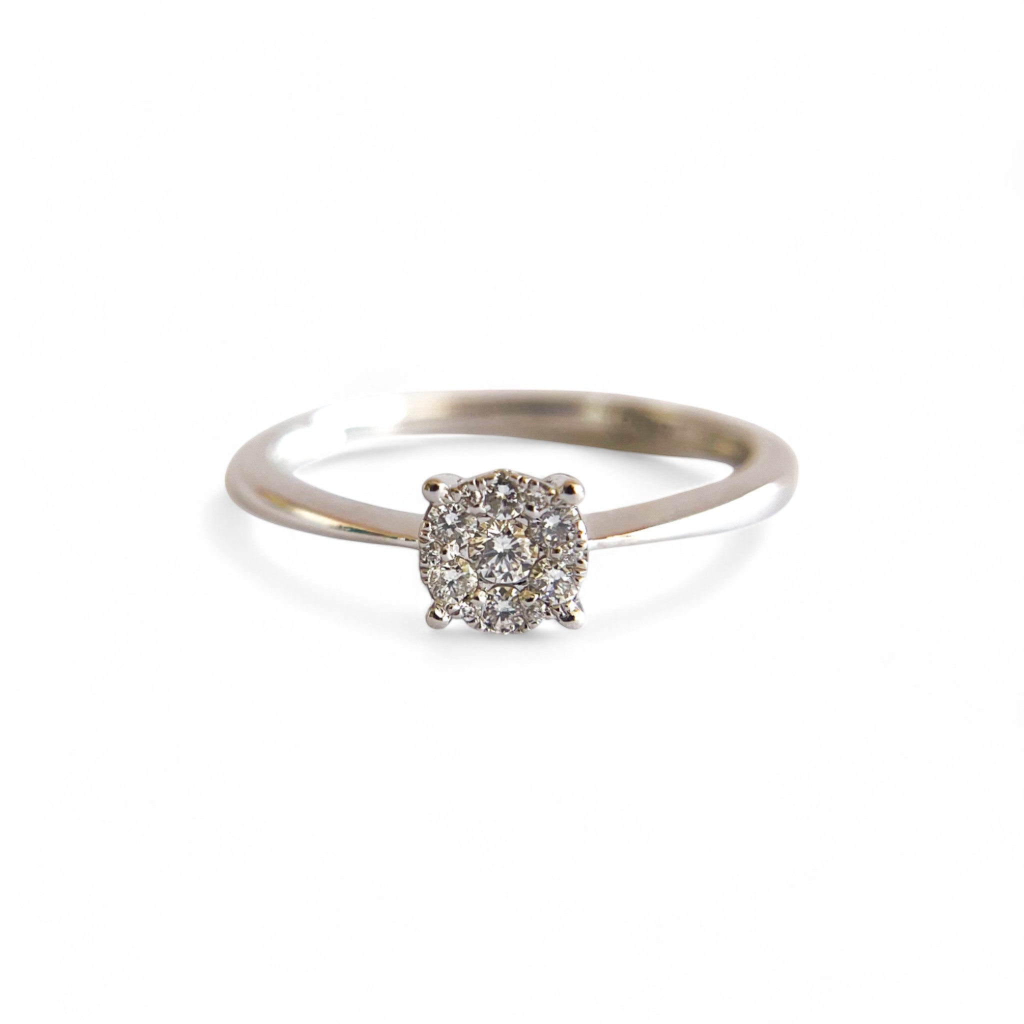 A pedido - Anillo Solitario Brillantes Cluster