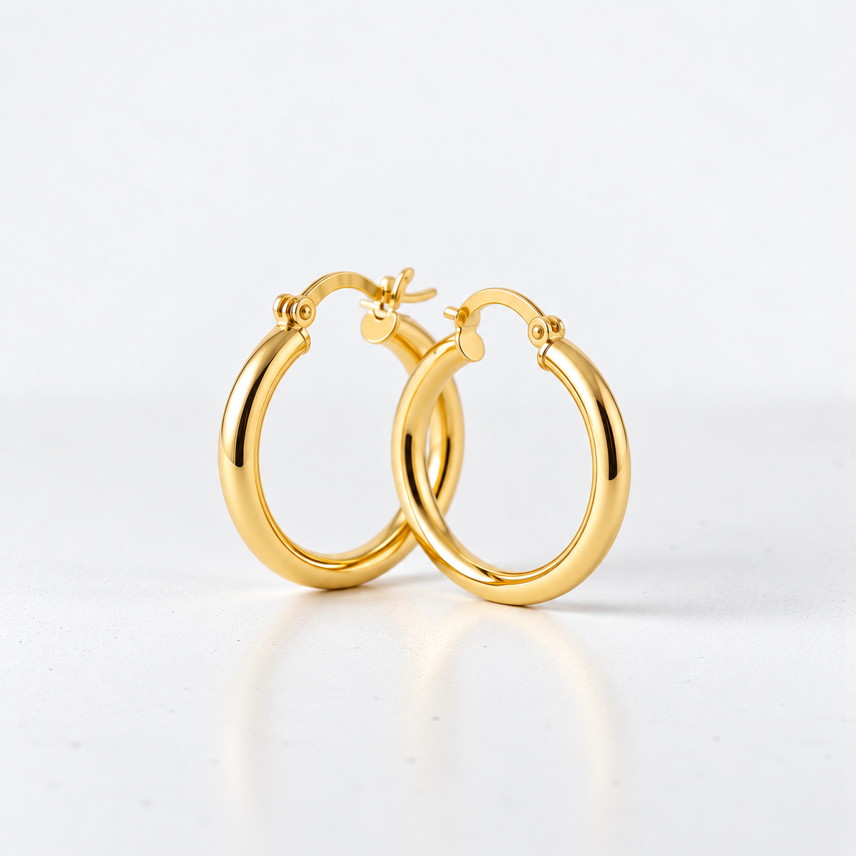 Aros argollas tubulares 2.4 mm oro 18K - 25 mm