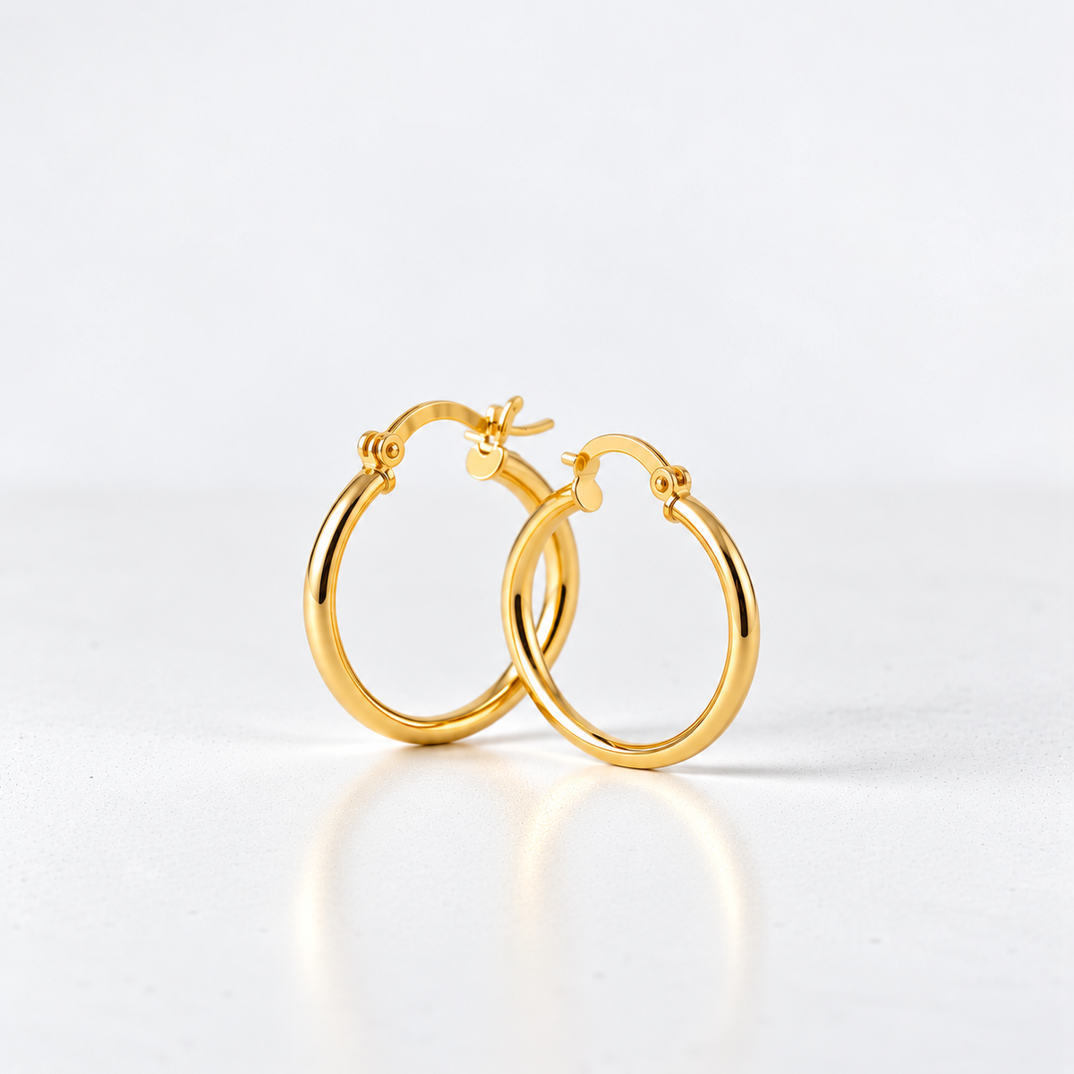 Aros argollas tubulares lisas 25 mm oro 18K