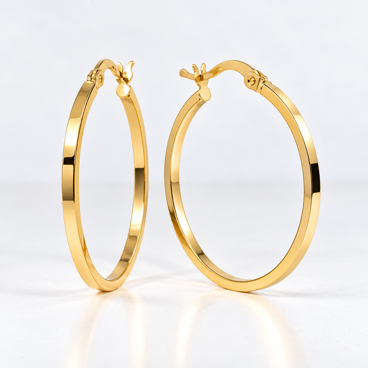 Aros argollas rectas 1.5 mm oro 18K - 30 mm