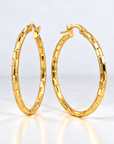 Aros argollas diseño 2 mm oro 18K - 30 mm