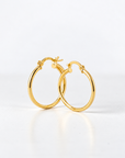 Aros argollas tubulares lisas 16 mm oro 18K