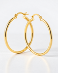 Aros argollas tubulares 2 mm oro 18K - 35 mm
