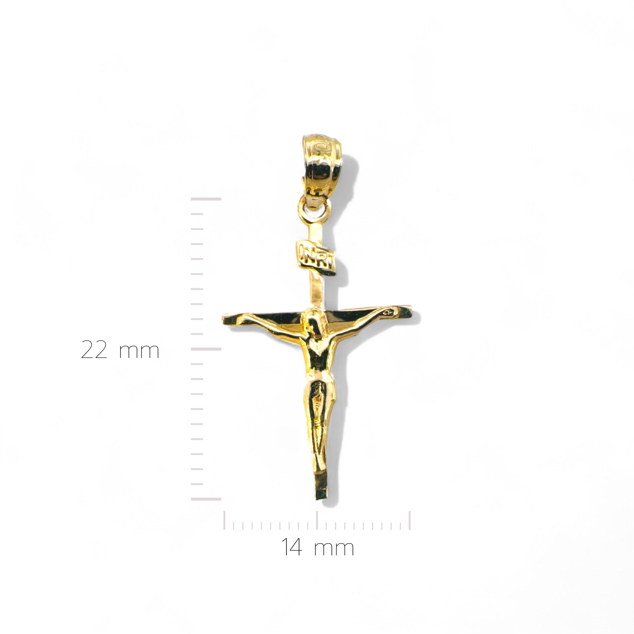 Cruz Cristo Oro Amarillo 10K