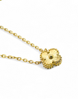 Collar cadena y colgante Flor diamantada 10K