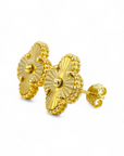 Aros Diseño Flor diamantada 10K