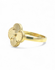 Anillo Diseño Flor diamantada 10K