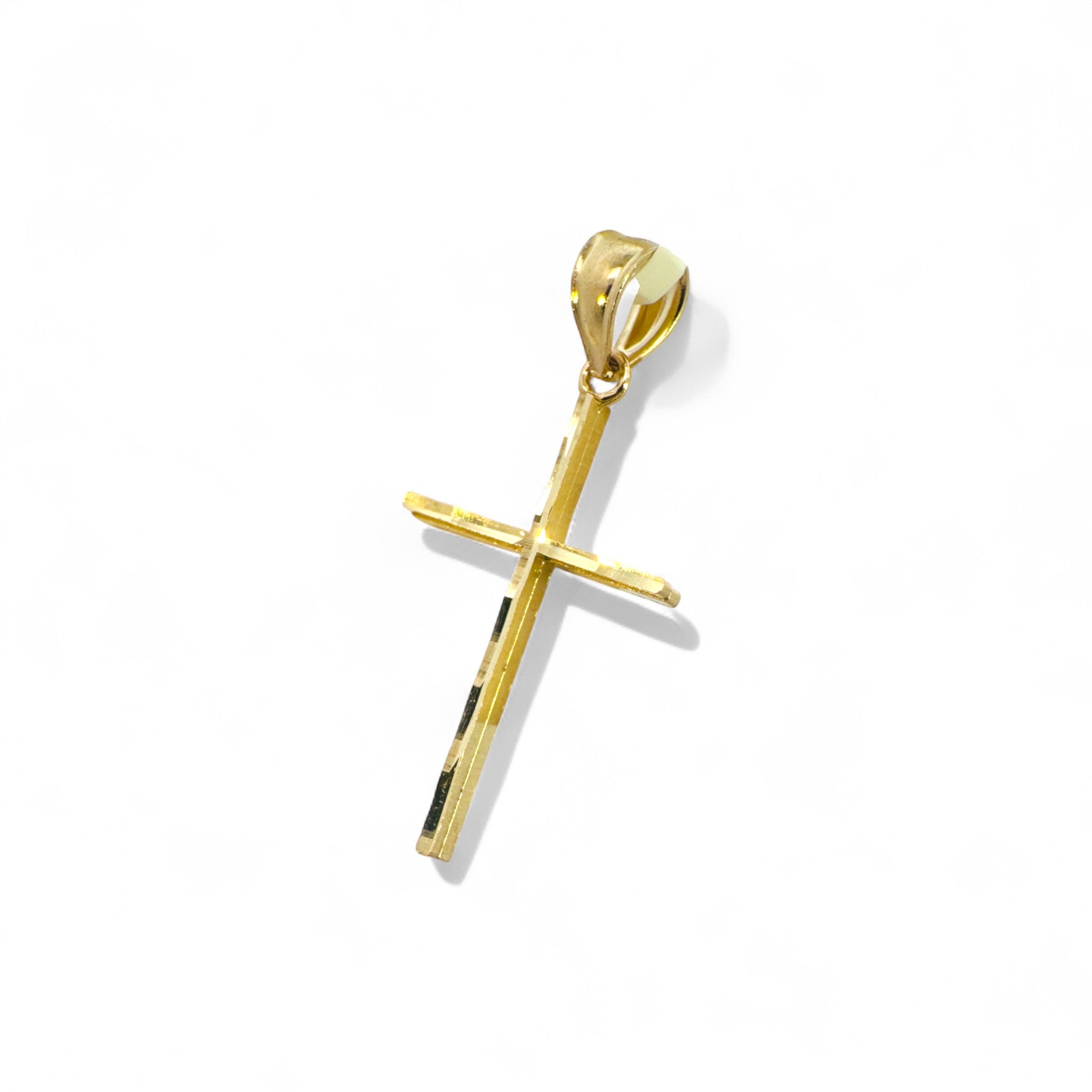 Cruz Facetada Oro Amarillo 10K - 2,5 cm