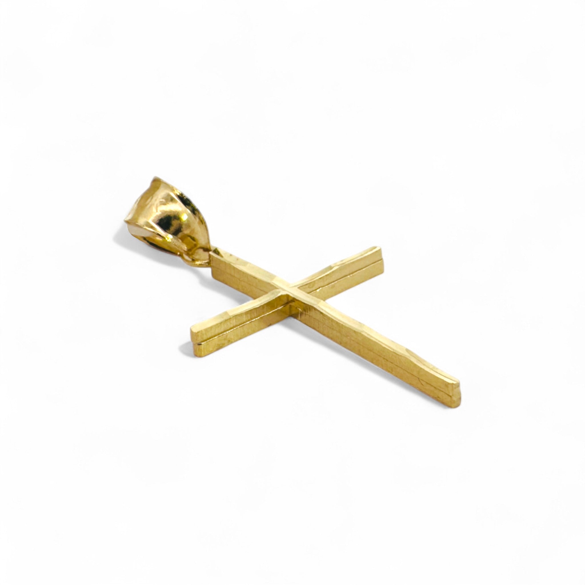 Cruz Facetada Oro Amarillo 10K - 2,5 cm
