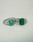 A pedido - Anillo Esmeralda Rectangular en Grifa 9x7,5 mm y Baguettes