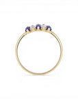 Anillo Cintillo Lolitas y Circones Baguette Oro 14K