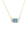 Collar Topacios y Circones Rectangulares Oro 14K