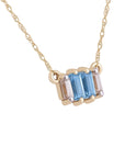 Collar Topacios y Circones Rectangulares Oro 14K