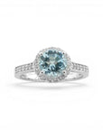 Anillo Topacio Halo plata