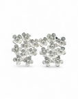 Aros flores stud plateados