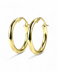 Aros argollas tubulares 4mm 3 cm 14K