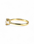 Anillo tricillo diamante lab oval y gota oro 14K