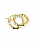 Aros argollas tubulares 4mm 2,5 cm 14K