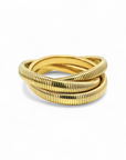 Pulseras triples de bronce doradas
