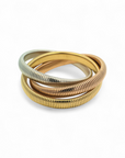 Pulseras triples de bronce tres colores