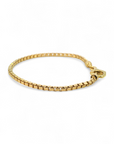 Pulsera tipo “box chain” en plata 925 bañada en oro